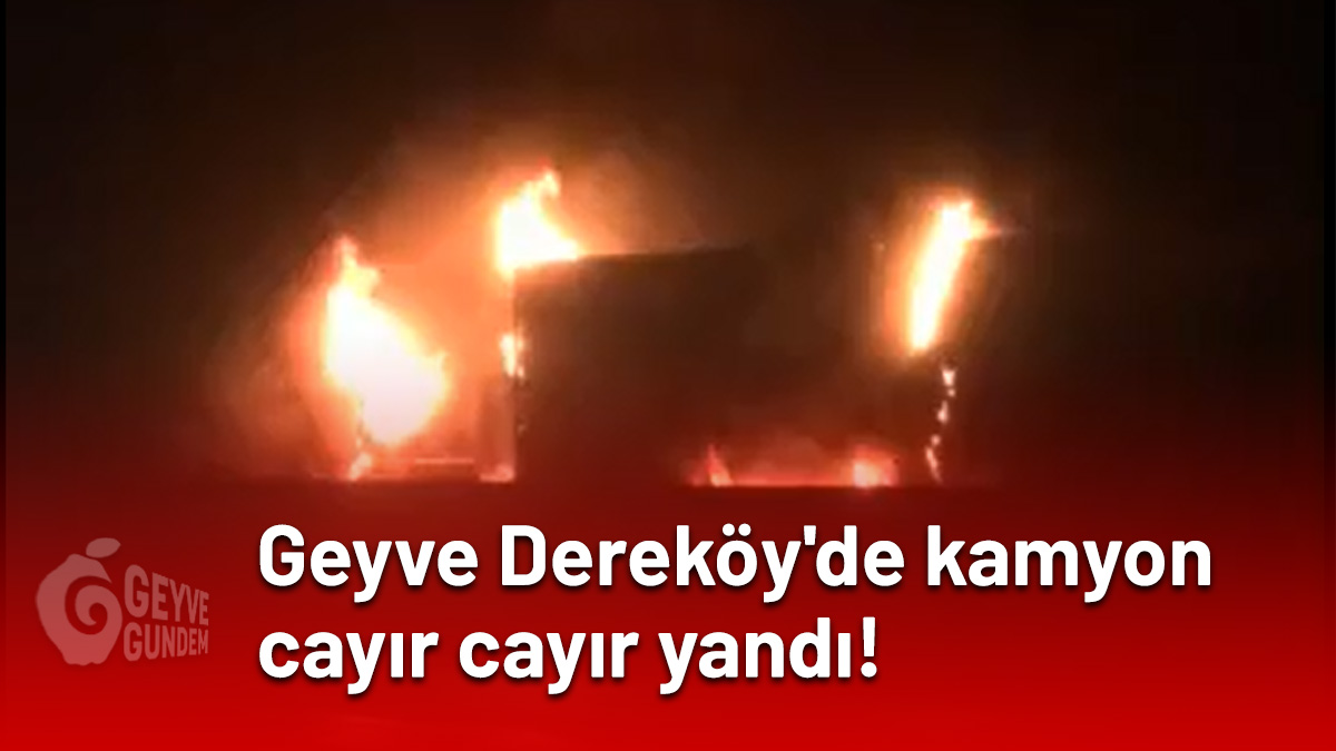 Geyve Dereköy'de kamyon cayır cayır yandı!
